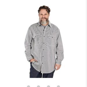 Key Apparel Hickory Stripe Work Shirt Railroad Engineer Button Up Cotton Size S